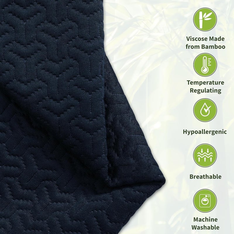 MEOVEN Wedge Pillow Cover for 24x21x8 Leg Elevation Cushion, Knee Pillow Cover, Hypoallergenic Replacement Pillowcase with Zipper & Pockets, Navy Blue - Image 2